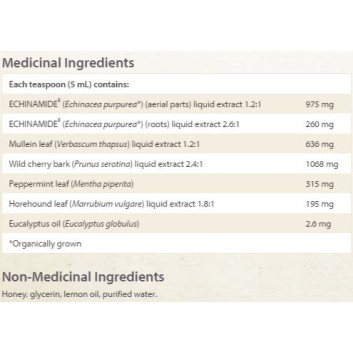 Ехинамид® сироп при кашлица и настинка 3451 мг 150 мл | Natural Factors Източник на извлек от ехинацея Подпомага естествените имунни сили на тялото Стимулира процеса на фагоцитоза, извършван от фагоцитите Ехинамид® сироп при кашлица и настинка 3451 мг 150