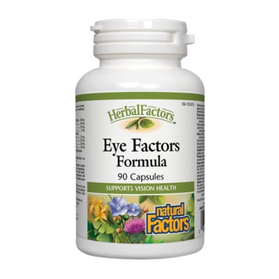 Eye Factors Formula 90 капсули | Natural Factors За стабилно зрение независимо от възрастта Подобрява функциите на очите Подобрява качеството на зрението Съдържа лутеин, боровинки, очанка Доказано ефика Eye Factors Formula 90 капсули | Natural Factors За 