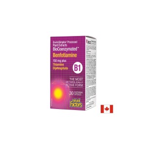 Benfotiamine BioCoenzymated™/ Витамин В1 (Бенфотиамин) и Тиамин дифосфат х 30 капсули | Natural Factors