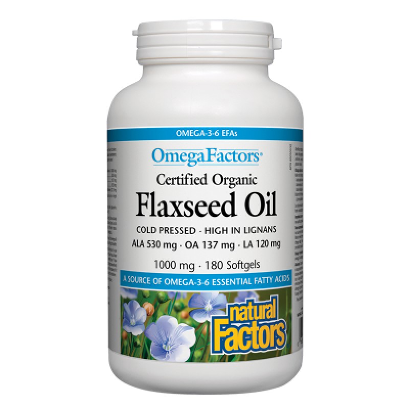 Flaxseed Oil 1000 мг 180 гел-капсули | Natural Factors