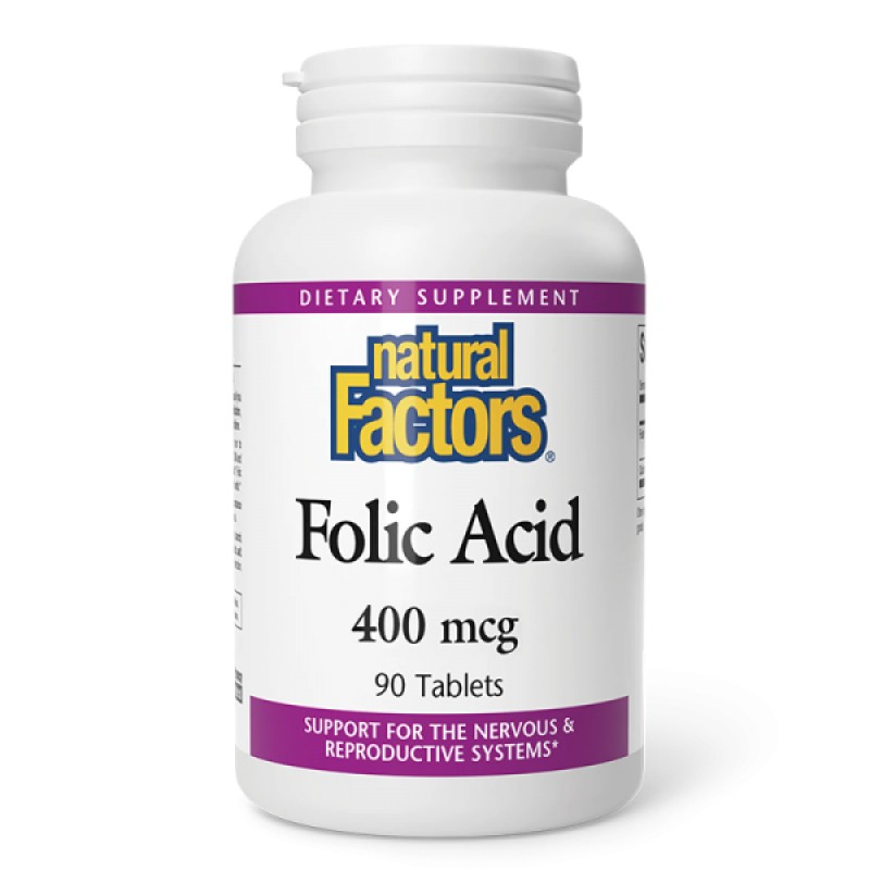 Folic Acid 400 мкг 90 таблетки | Natural Factors