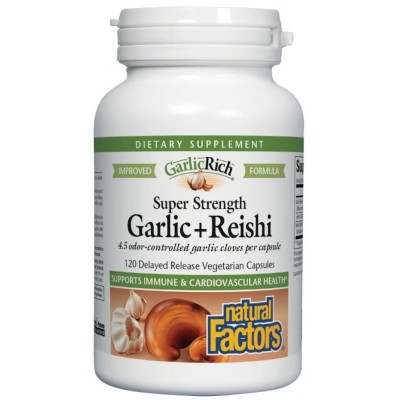 GarlicRich Super Strength Garlic+Reishi 120 капсули | Natural Factors GarlicRich Super Strength Garlic+Reishi 120 капсули | Natural Factors