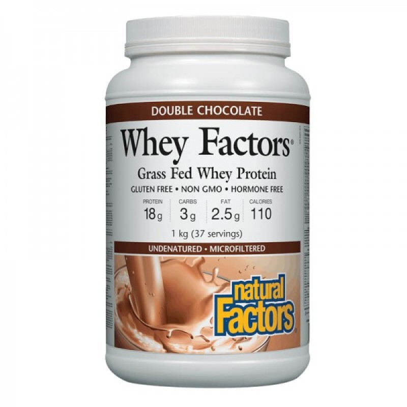 Whey Factors Grass Fed Whey Protein Powder Double Chocolate Flavour 1000 гр | Natural Factors