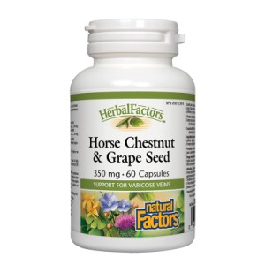 Horse Chestnut & Grape Seed 350 мг 60 капсули | Natural Factors