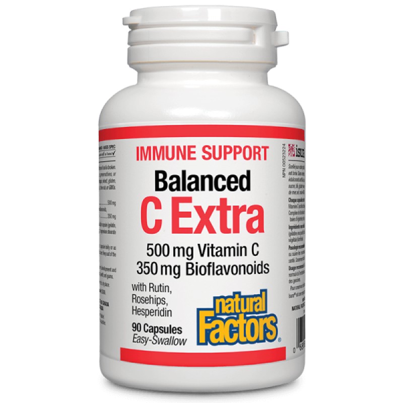 Immune Support Balanced C Extra Vitamin C/Bioflavonoids 500/350 мг 90 капсули | Natural Factors