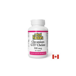 Хром GTF (хелат), 500 µg х 90 таблетки | Natural Factors