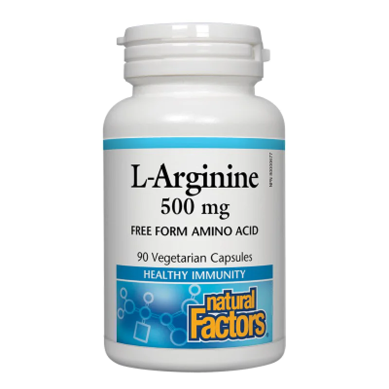 L-Arginine 500 мг 90 веге капсули | Natural Factors L-Arginine 500 мг 90 веге капсули | Natural Factors
