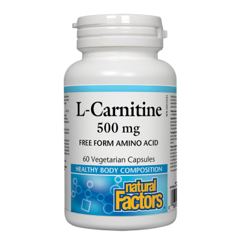 L-Carnitine 500 мг 60 веге капсули | Natural Factors