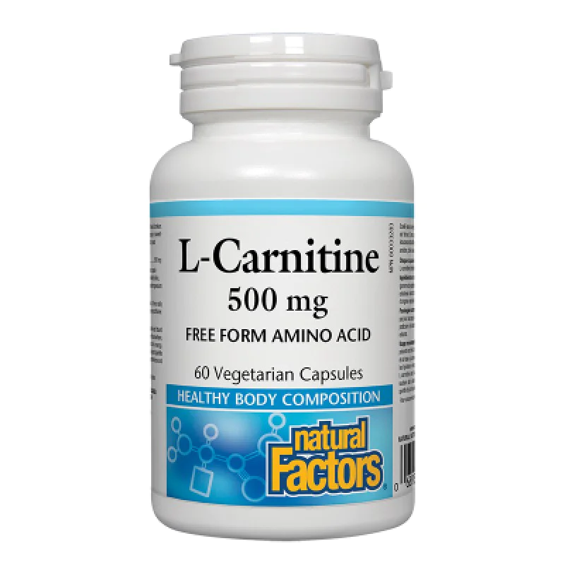 L-Carnitine 500 мг 60 веге капсули | Natural Factors L-Carnitine 500 мг 60 веге капсули | Natural Factors