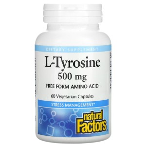 L-Tyrosine 500 мг 60 капсули | Natural Factors