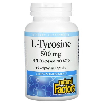 L-Tyrosine 500 мг 60 капсули | Natural Factors