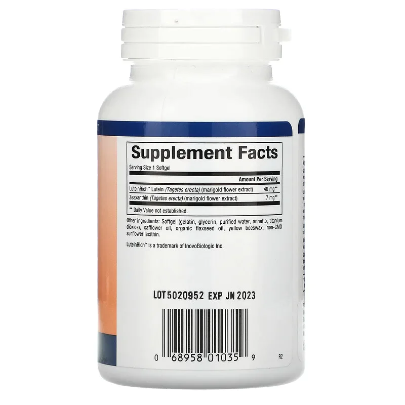 Lutein 40 мг 60 гел-капсули | Natural Factors Lutein 40 mg 60 softgels | Natural FactorsТоп добавка за топ зрение
Висока антиоксидантна концентрация
Доказана ефективност за подобряване на зрителните функции
Добра защита от слънцето за кожата
Lutein 40 mg 60 softgels | Natural Factors Топ добавка за топ зрение Висока антиоксидантна концентрация Доказана ефективност за подобряване на зрителните функции Добра защита от слънцето за кожата Помаг Lutein 40 mg 60 softgels | Natural Factors Топ добав