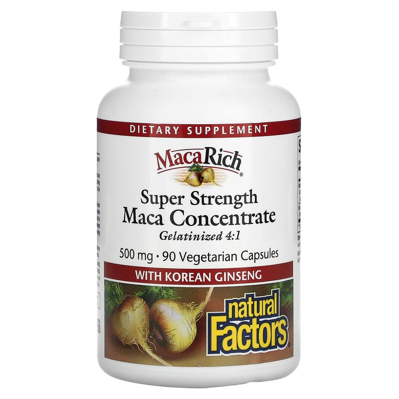 MacaRich Super Strength Maca Concentrate 4:1 500 мг 90 веге капсули | Natural Factors