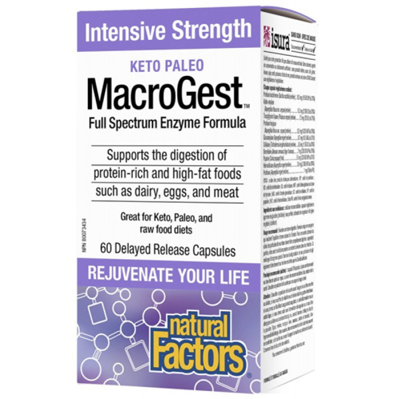 MacroGest™ Keto Paleo Full Spetrum Ензимна Формула 206 мг 60 капсули | Natural Factors