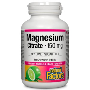 Magnesium Citrate 150 мг 60 дъвчащи таблетки | Natural Factors