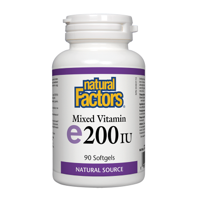 Mixed Vitamin E 200 IU 90 гел-капсули | Natural Factors Mixed Vitamin E 200 IU 90 гел-капсули | Natural Factors