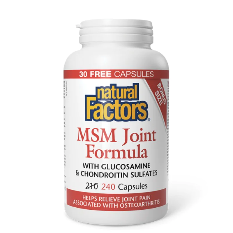 MSM Joint Formula with Glucosamine & Chondroitin Sulfate 240 капсули | Natural Factors MSM Joint Formula with Glucosamine & Chondroitin Sulfate 240 капсули | Natural Factors