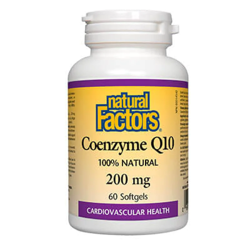 100% Natural Coenzyme Q10 200 мг 60 гел-капсули | Natural Factors 100% Natural Coenzyme Q10 200 мг 60 гел-капсули | Natural Factors