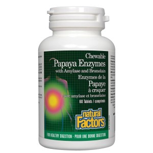 Папая Eнзими с Амилаза и Бромелаин 60 дъвчащи таблетки | Natural Factors