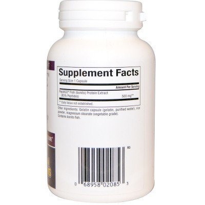 PeptACE Fish Peptides (Пептиди от риба) 500 мг 90 капсули | Natural Factors При и срещу високо артериално налягане Предпазва от инфаркт Без никакви нежелани ефекти Не влияе при хора с нормални показатели н PeptACE Fish Peptides (Пептиди от риба) 500 мг 90