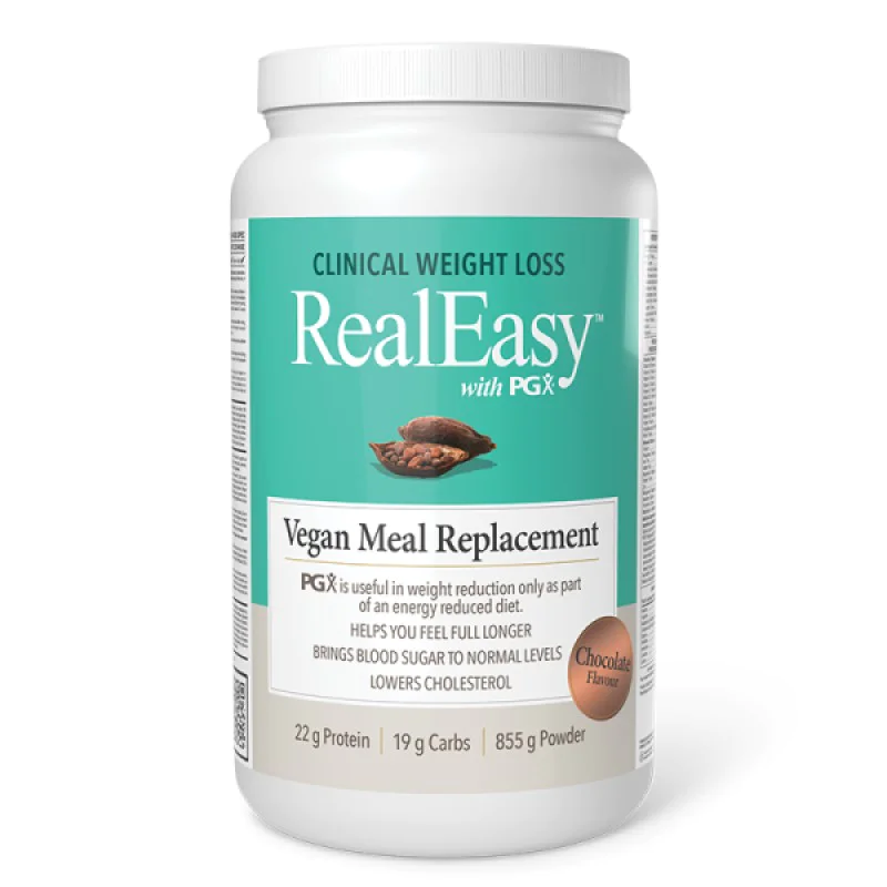 RealEasy with PGX Vegan Meal Replacement Powder Chocolate Flavour 855 гр | Natural Factors RealEasy with PGX Vegan Meal Replacement Powder Chocolate Flavour 855 гр | Natural Factors