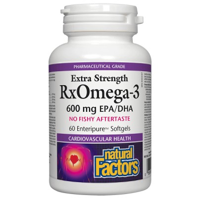 RX Omega 3 Extra Strength 1170 мг 60 гел-капсули I Natural Factor Подобрява дейността на сърцето и съдовете Предотвратява процесите на състаряване на кожата Бори се с различни видове дерматит и защитава к RX Omega 3 Extra Strength 1170 мг 60 гел-капсули I
