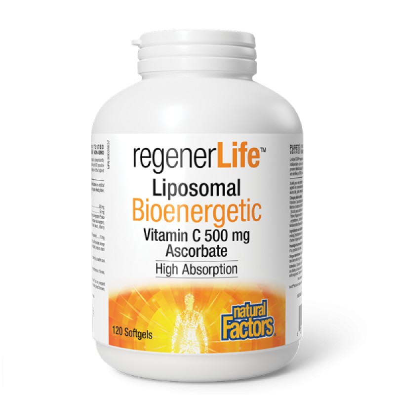 RеgenerLife Liposomal Vitamin C 500 мг 120 гел-капсули | Natural Factors