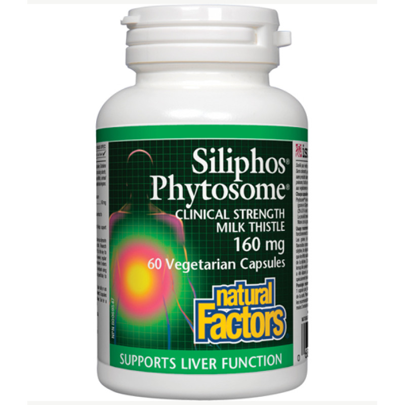 Силифос Фитозоми 160 мг 60 капсули | Natural Factors Подпомага здравословното функциониране на жлъчно-чернодробната система Подкрепя естествения процес на детоксикация на черния дроб Оказва силен антиоксидант Силифос Фитозоми 160 мг 60 капсули | Natural F