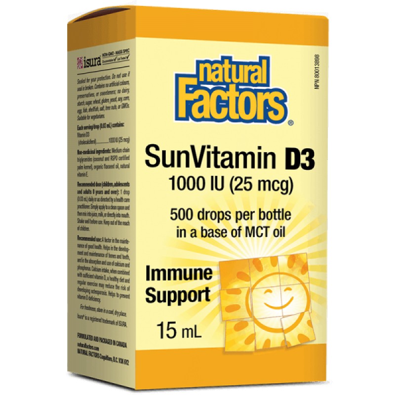 SunVitamin D3 Drops 1000 IU 15 мл | Natural Factors