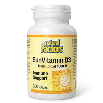 SunVitamin D3 1000 IU 360 течни гел-капсули | Natural Factors SunVitamin D3 1000 IU 360 течни гел-капсули | Natural Factors