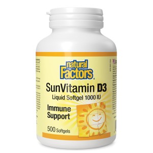 SunVitamin D3 1000 IU 500 течни гел-капсули | Natural Factors