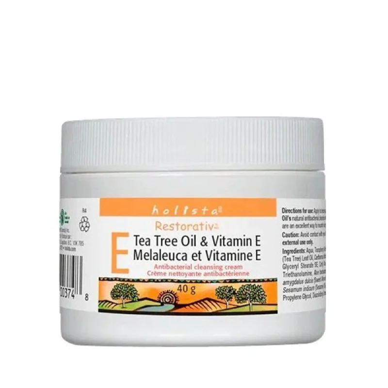Tea Tree Oil & Vitamin E Antibacterial Cleansing Cream 40 гр | Holista Health Tea Tree Oil & Vitamin E Antibacterial Cleansing Cream 40 гр | Holista Health