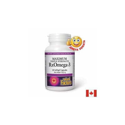 Рибено масло RxOmega-3 Maximum – 900 mg EPA-DHA, 30 софтгел капсули | Natural Factors