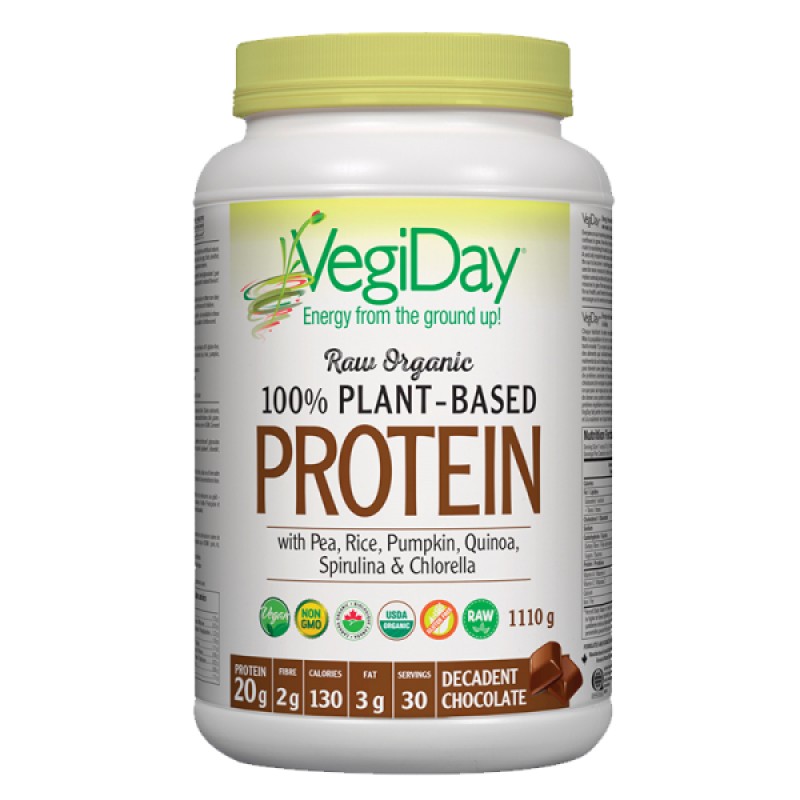 VegiDay 100% Plant-Based Protein Powder Chocolate Flavour 1100 гр | Natural Factors