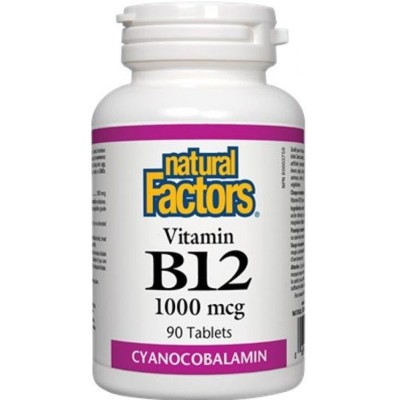 Vitamin B12 Cyancobalamin 1000 мкг 90 таблетки | Natural Factors