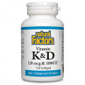 Витамин К2 120 мкг D3 1000 IU 120 гел-капсули Natural Factors