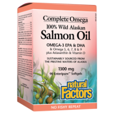 Дива сьомга масло (от Аляска) 1300 мг 90 гел-капсули Natural Factors