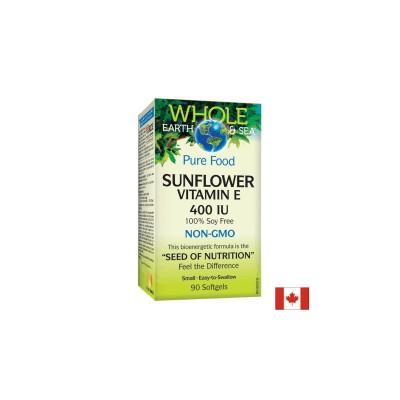 Vitamin E Whole Earth & Sea® Витамин Е (oт слънчоглед) 400 IU x 90 софтгел капсули Vitamin E Whole Earth & Sea® Витамин Е (oт слънчоглед) 400 IU x 90 софтгел капсули
