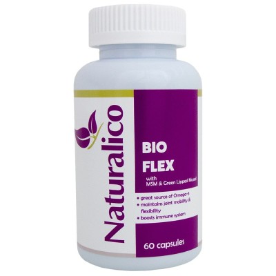 Bio Flex 60 капсули I Naturalico Увеличава подвижността на ставите Подобрява кръвообръщението Възстановява хрущялните тъкани Влияе благоприятно при ревматоиден артрит Подходящо средство за спортист Bio Flex 60 капсули I Naturalico Увеличава подвижността н