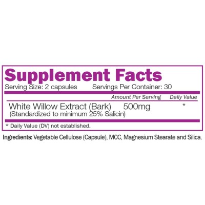 Organic White Willow 60 капсули I Naturalico Успокоява болката Понижава температурата При тахикардия и аритмия Спомага обмяната на веществата Повишава имунната защита При простудни заболявания Organic White Willow 60 капсули I Naturalico Успокоява болката