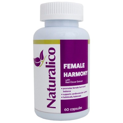 Female Harmony 60 капсули I Naturalico Потиска симптомите в периода на менопауза Регулира съня Повишава настроението Спомага обмяната на веществата Подобрява общото състояние Усилва половата функция Female Harmony 60 капсули I Naturalico Потиска симптомит