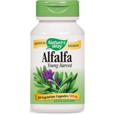 Alfalfa 405 мг 100 веган капсули | Natures Way Голямо съдържание на хранителни вещества Подобрява състоянието при ПМС, нередовен цикъл, менопауза Диуретично и детоксикиращо действие Противодейства на Alfalfa 405 мг 100 веган капсули | Natures Way Голямо с