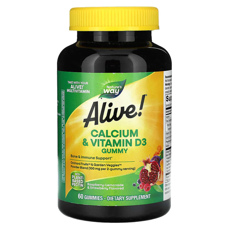 Alive! Calcium & Vitamin D3 60 желирани таблетки | Nature's Way Alive! Calcium & Vitamin D3 60 желирани таблетки | Nature's Way