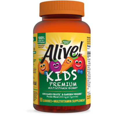 Мултивитамини за Деца Alive 90 желирани дражета | Natures Way Не съдържат глутен 26 различни вида плодове и зеленчуци Пектинова основа Съдържа витамин С за повече имунитет Пълен B-комплекс от Мултивитамини за Деца Alive 90 желирани дражета | Natures Way Н