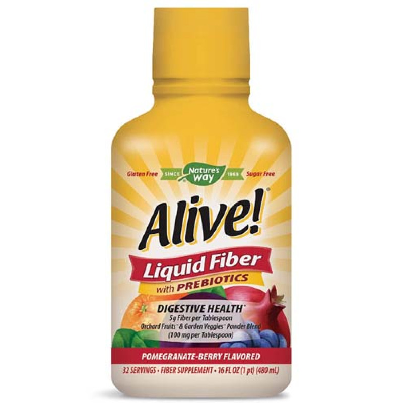 Alive Liquid Fiber with Prebiotics (Pomegranate Flavor) 480 мл | Nature's Way