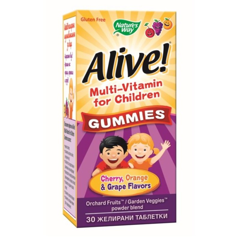 Alive! Multi-Vitamin for Children 30 желирани таблетки | Nature`s Way