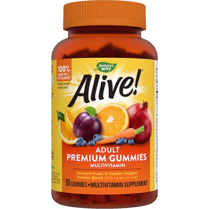 Alive! Premium Adult Multivitamin 90 желирани таблетки | Nature's Way