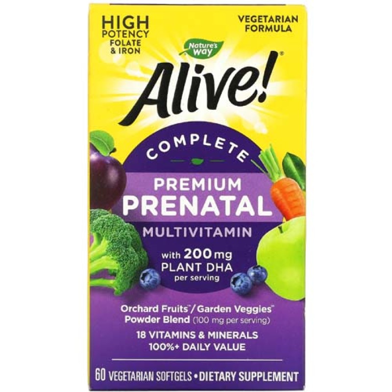 Alive! Premium Prenatal Multivitamin 60 веге гел-капсули | Nature`s Way