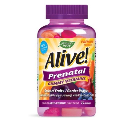 Alive Prenatal Gummy Vitamins 75 желирани таблетки | Natures Way За бременни и кърмещи жени Предоставя всички важни витаминни и минерални вещества за периода на бременността Превенция на нарушения в разв Alive Prenatal Gummy Vitamins 75 желирани таблетки 