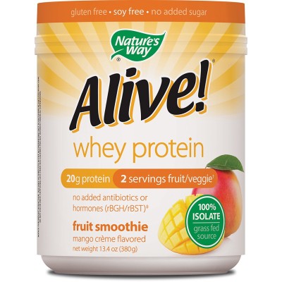 Alive Whey Protein 100 % Isolate Mango Creme 380 гр | Natures Way Укрепва имунната система и вътрешните органи Увеличава физическата сила и издръжливостта Бори се с катаболизма Усилва процесите на ана Alive Whey Protein 100 % Isolate Mango Creme 380 гр | 